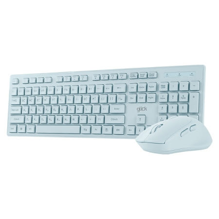 지클릭커 OFFICEPRO WMK10 무소음 무선 키보드 마우스 세트 (스카이 블루)