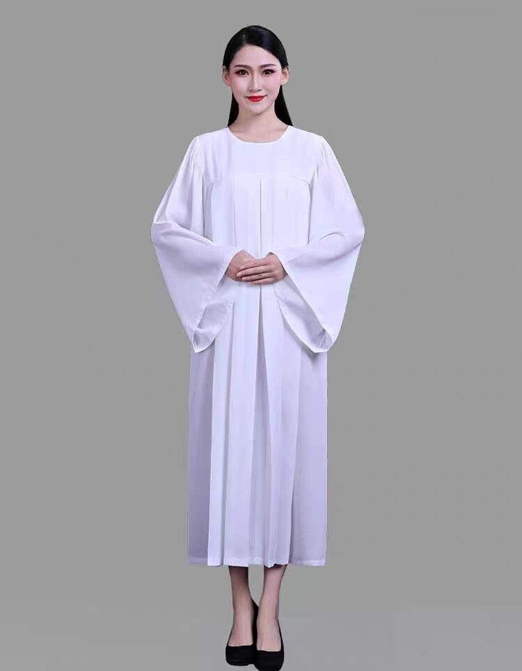 성가대가운 목사가운 장로가운 교회예배 헌금봉헌 단체복 고급폴리에스터 통기성 루즈핏 V넥 - 상세 이미지 3