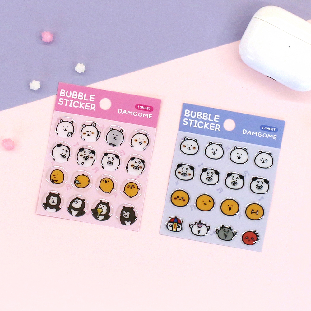 담곰이 버블 스티커 입체 퍼그 고로케 농담곰 나가노 다꾸 블루 다이어리 꾸미기 굿즈 이미지 3