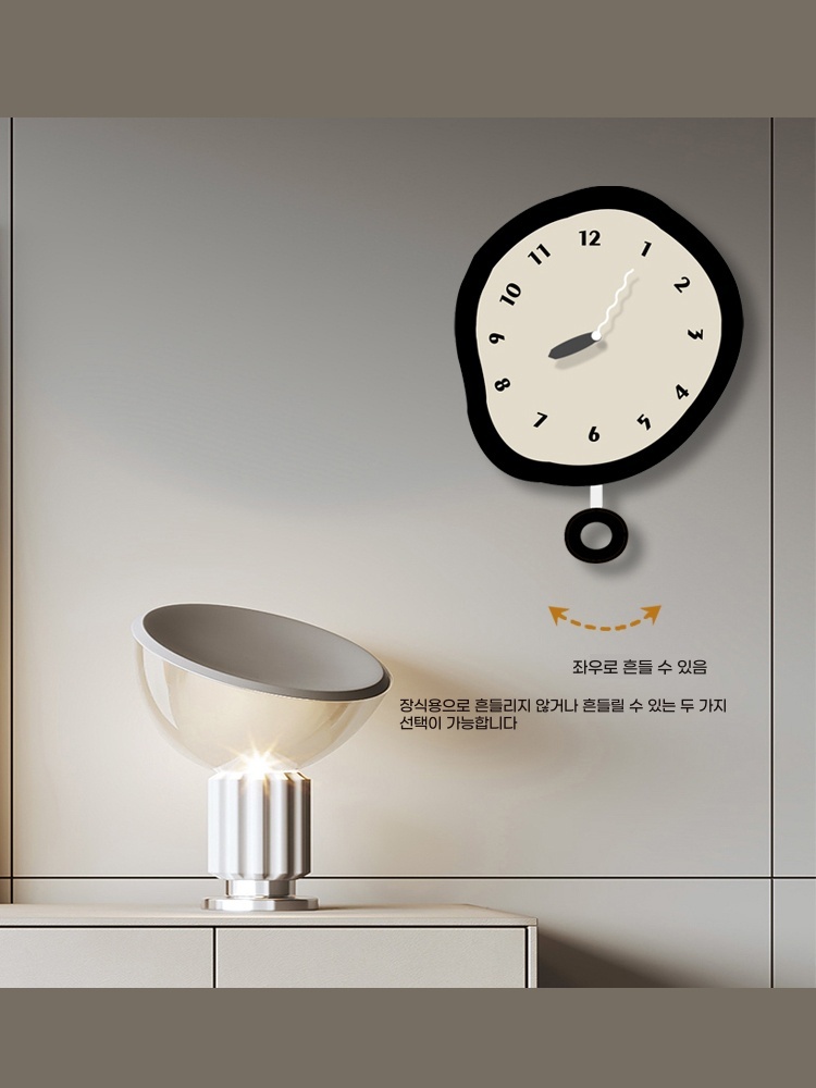 벽 무소음 화이트 거실 아날로그 침실 인테리어 시계 A. 12인치, A. 블랙 아트 에디션 - 상품 이미지
