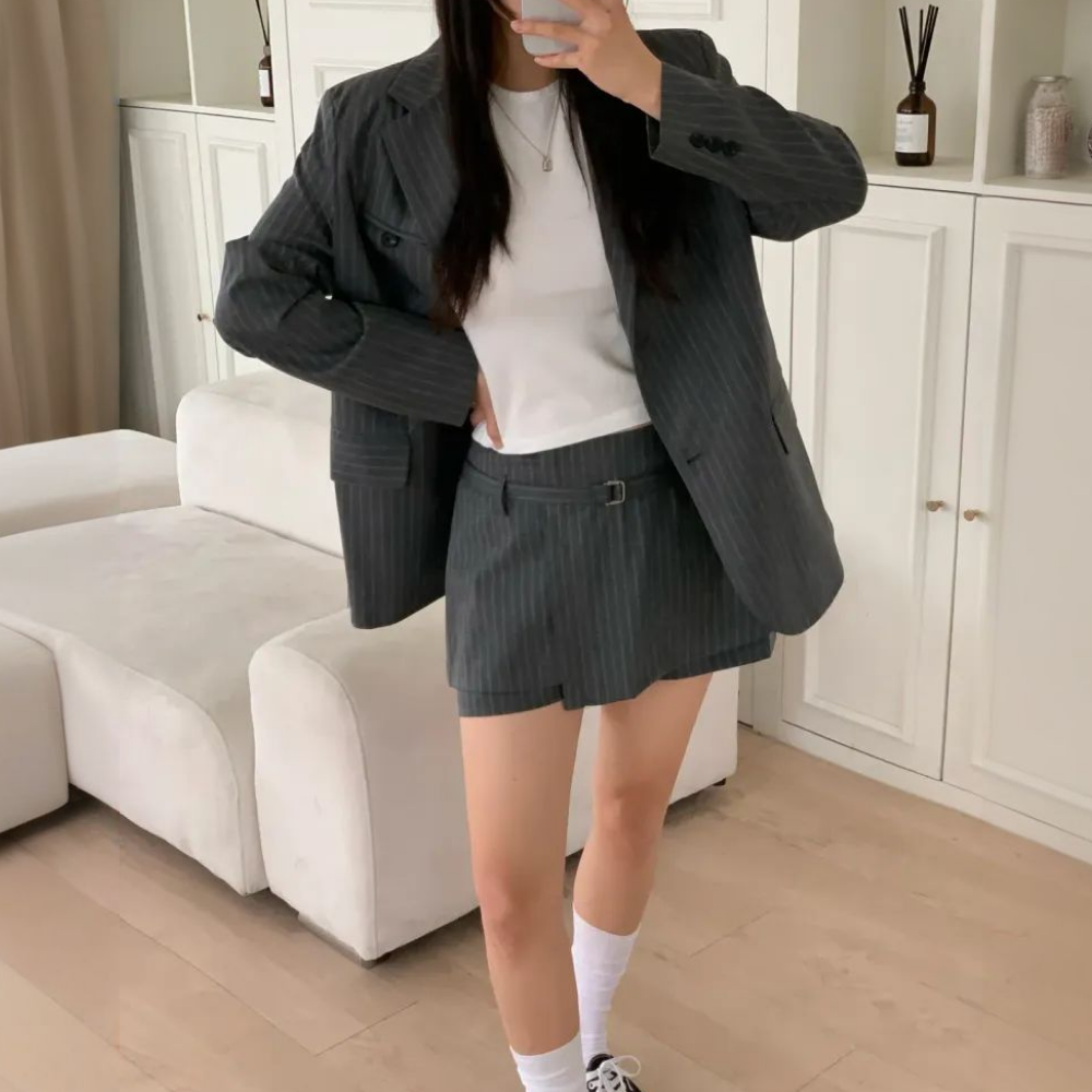 결혼식하객룩 투피스셋업 세미정장 봄자켓 자켓코디 투피스세트 셋업 - 상품 이미지