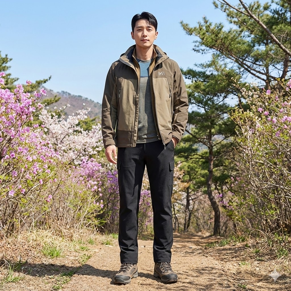 MILLET 밀레 남자 봄 아웃도어 간절기 와이드핏 스판 카고 등산 바지 - 상세 이미지 2