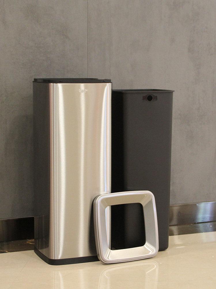 스테인리스 30L 오픈형 휴지통 대용량 쓰레기통 카페 20L 블랙골드 32 x 26x48cm - 상세 이미지 2