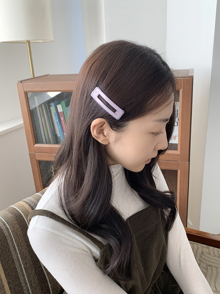 Barrette La France, 네모네 똑딱핀 - 사각형 컬러 프랑스 옆머리 포인트핀 - 상세 이미지 3