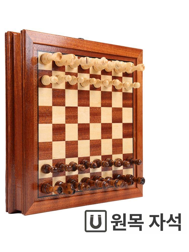 고급 원목 체스판 선물용 체스말 게임 수공예 보드 중형 31 x 31cm 킹 높이 5.6cm - 상세 이미지 4