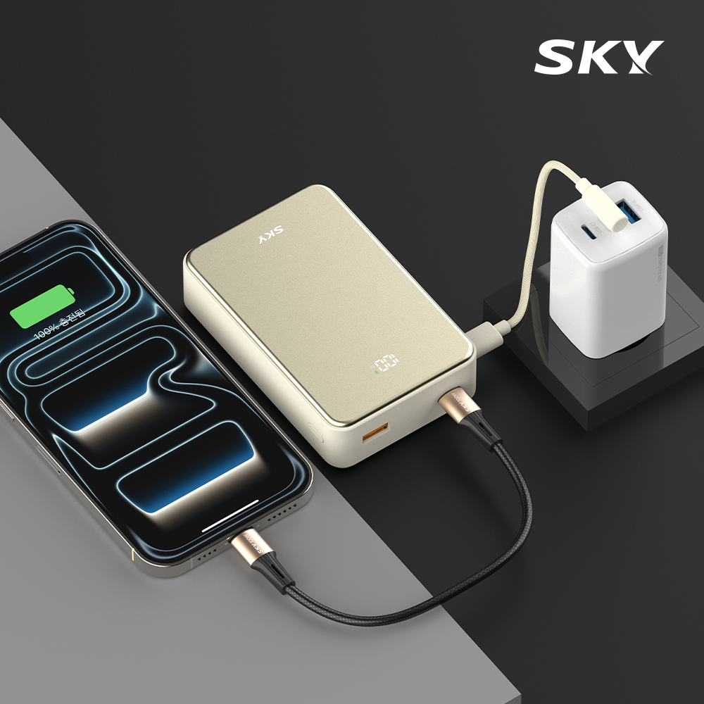 스카이 필 큐브 20000mAh PD QC 22.5W A20 보조배터리 오렌지 이미지 7