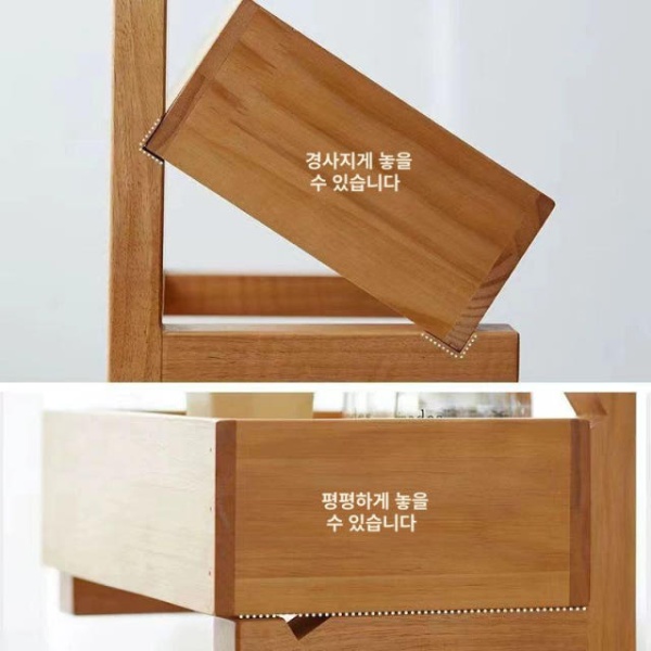 프리미엄 원목바구니 3단 와인 수납 진열대 체리나무 단진열대 1단계 1단계 1.00x1.00km - 상세 이미지 3