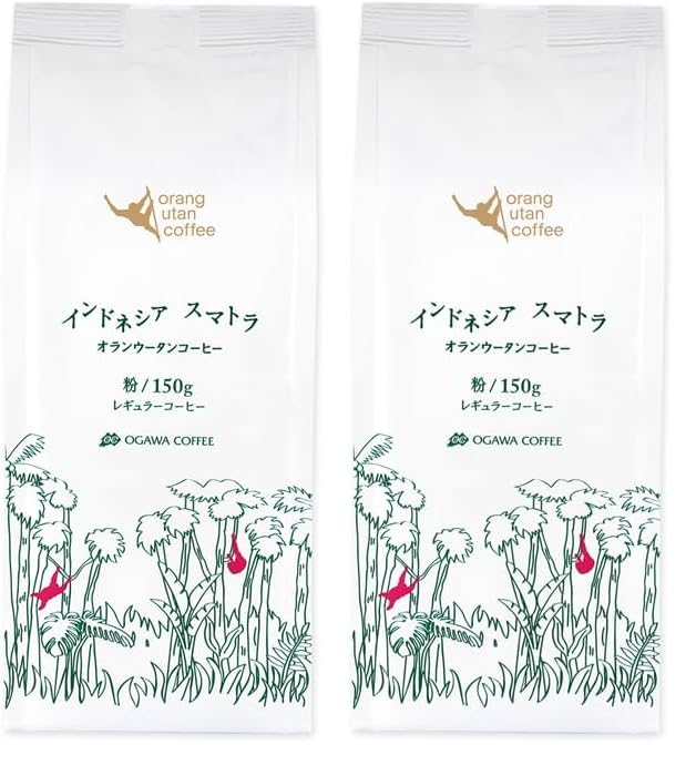 오가와커피 인도네시아 수마트라 오랑우탄커피 분말 150g X 2개