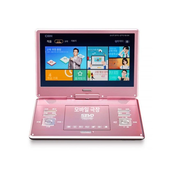 프리미엄 23인치 스마트 휴대용 DVD 플레이어 초고화질 비디오플레이어 19인치 전면형+3장 D 12인치 표준판 - 상품 이미지