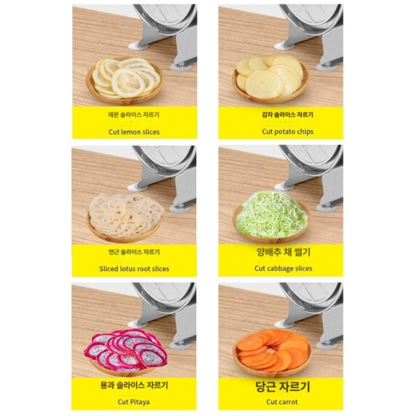 프리미엄 채썰기 야채슬라이서 대형 스테인리스 절단기 업그레이드형원래 날 1쌍 스테인리스 소형 다이아몬드형 - 상세 이미지 3