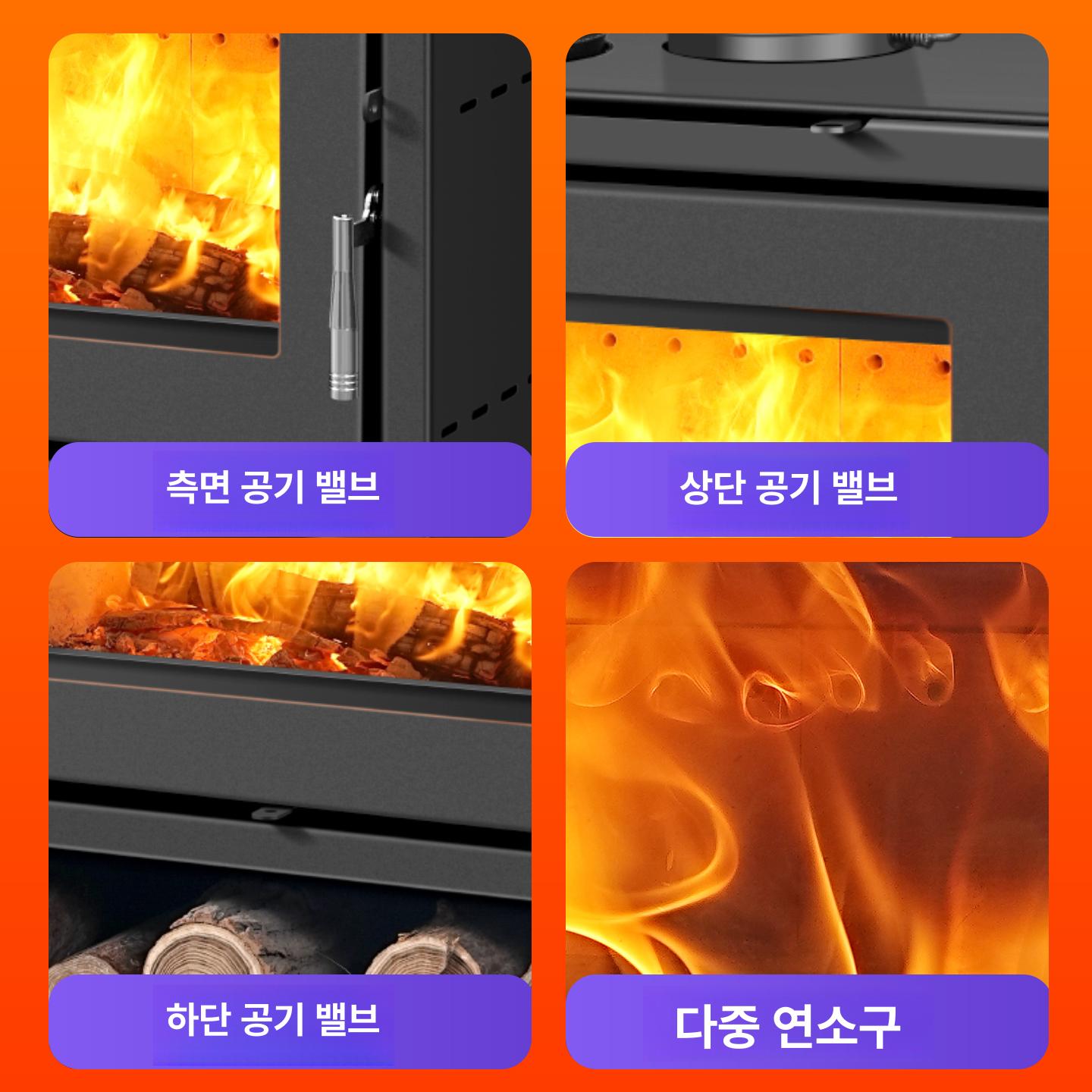 겨울 감성 홈 난로 나무 굽기 화로대 농촌 실제 대형 겨울용 장작 벽난로 난방 - 상세 이미지 2