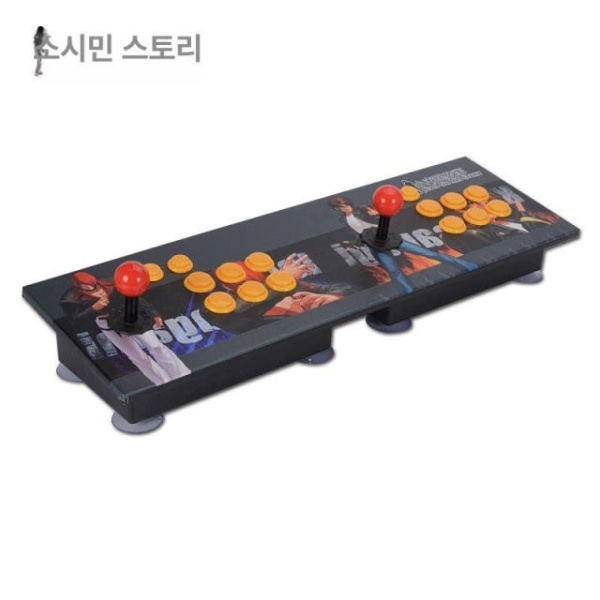 레트로 올인원 조이스틱 2인용 무선 아케이드 티비 오락기 철권 범용 스마트폰 컴퓨터-2인용-03 4키 - 상품 이미지