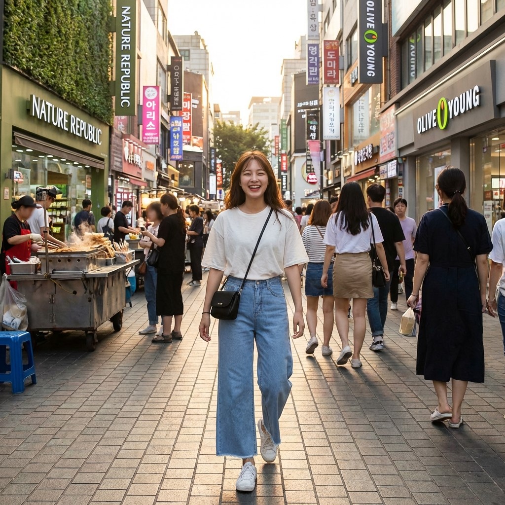 키작진 스키니진 세미와이드 진청 연 요즘유행 키작은여자청바지 이미지 7