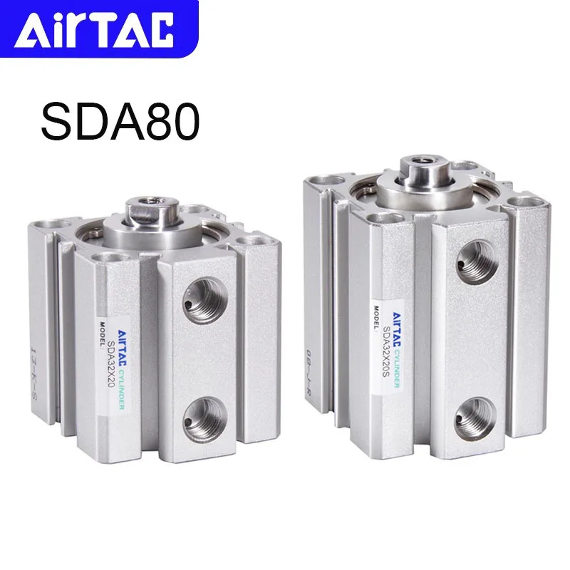AIRTAC 공압 SDA80 더블 액팅 컴팩트 실린더 스트로크 515 20 25 30 35 40 45 50 60 70 75 80 90 100mm
