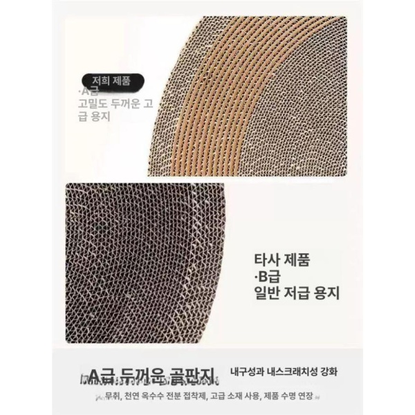 프리미엄 고양이발톱갈이 타원형스크래쳐 스크래치방지 고양이스크래쳐 5kg 50x30cm 타원형 50x30cm 타원형 5kg - 상세 이미지 4