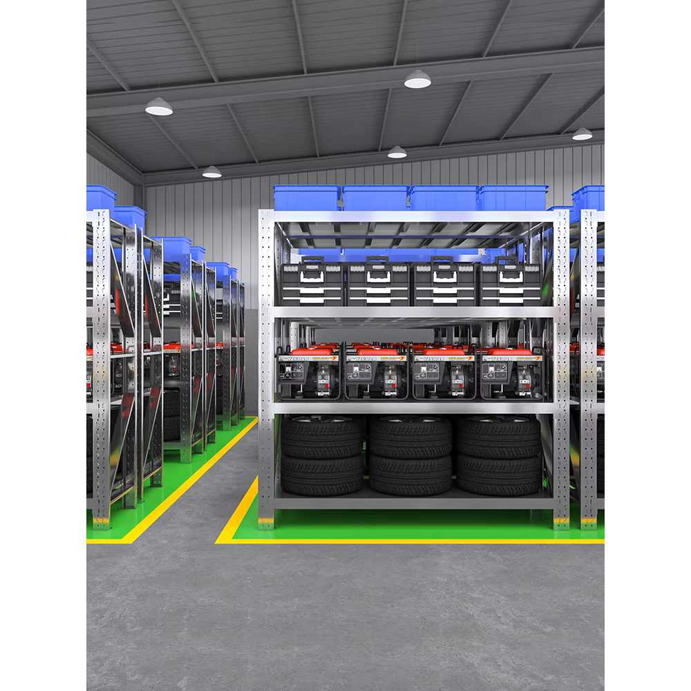 스텐 랙 실버랙 경량 창고 수납 조립식 앵글 베란다 350kg 100x40x200cm4단 - 상세 이미지 3