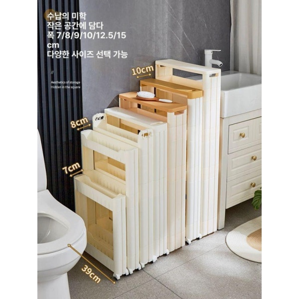 슬림 틈새 욕실선반 화장실수납장 욕실 3층 7cm 39x65 9cm 1층 - 상세 이미지 3