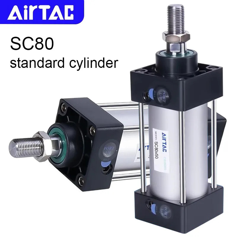 AIRTAC 오리지널 SC 표준 실린더 SC80 스트로크 25 50 75 100 125 150 175 200 250 300 350 400 450 500 600 700 800 90