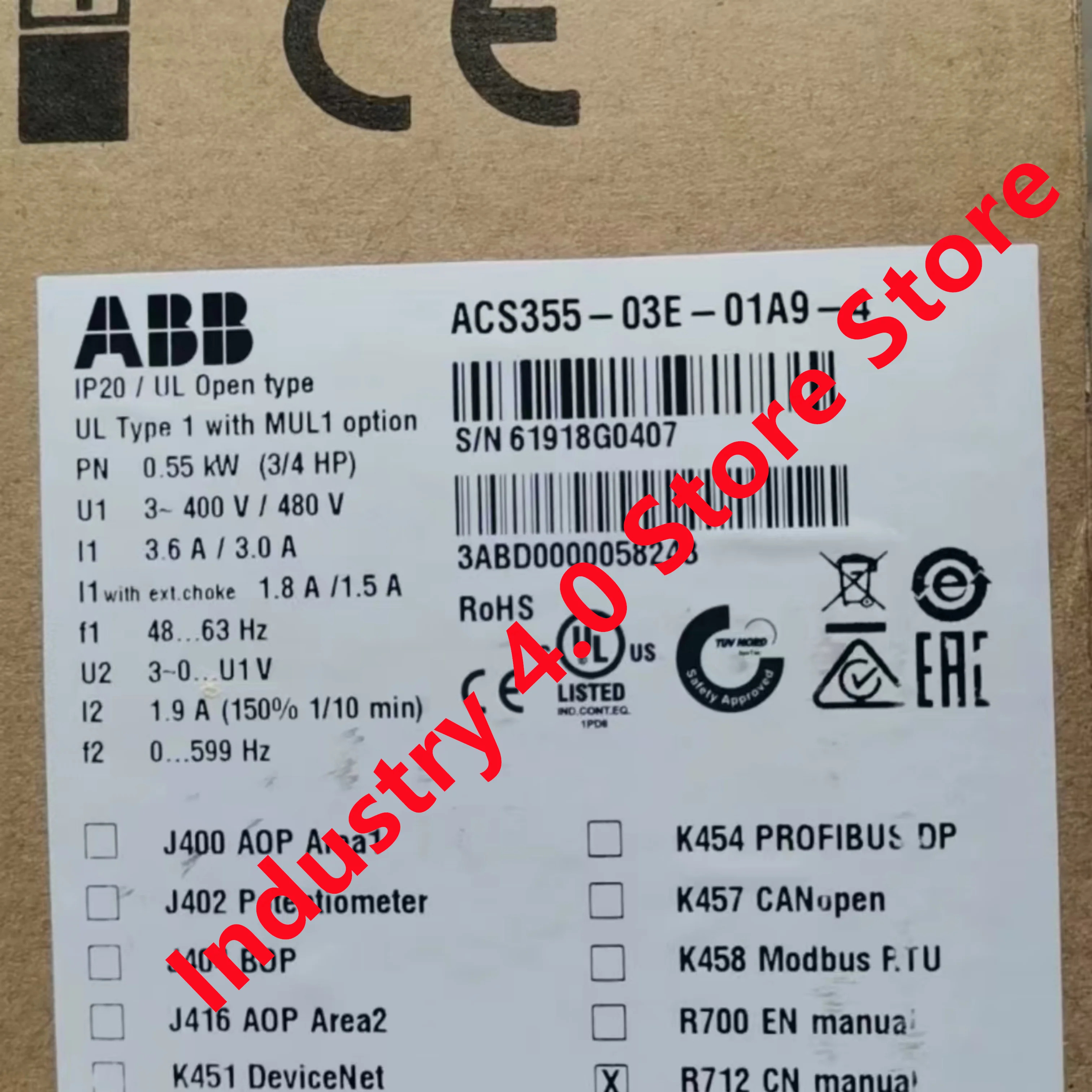 ACS355-03E-01A9-4 ACS355-03E-02A4-2 오리지널 신
