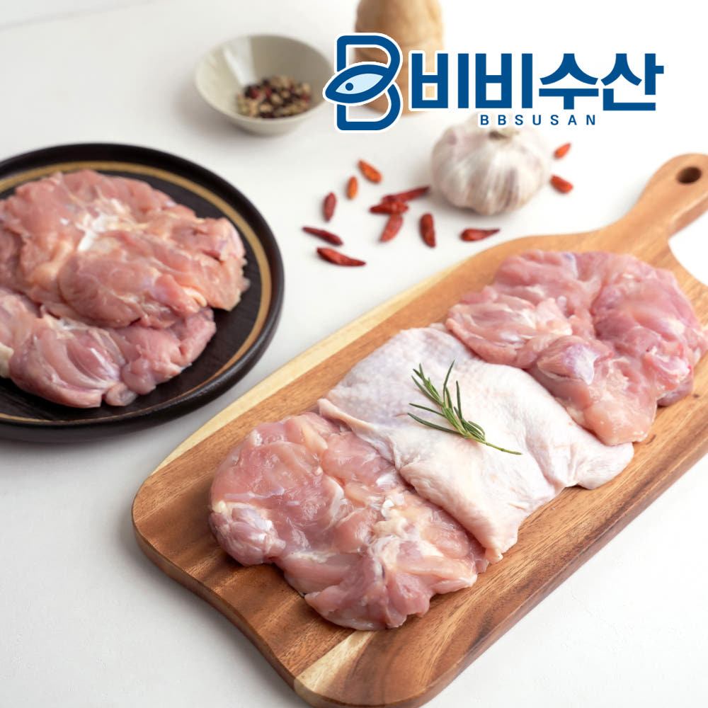 비비수산 국내산 냉장 닭정육 뼈없는 순살 닭다리살 1kg