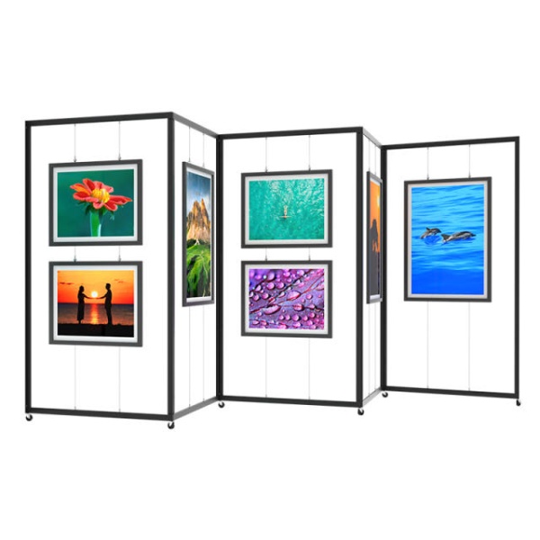 전문가용 접이식 미술 전시대 그림거치대 그림받침대 단일 100x220cm A 직선 지지 다리 바퀴 포함 - 상세 이미지 5