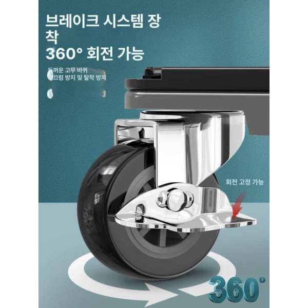 강력한 가구이동바퀴 회전 우레탄 물건 이동 바퀴의자 4륜 하중 사각 슬라이딩 4개 하중 - 상세 이미지 4