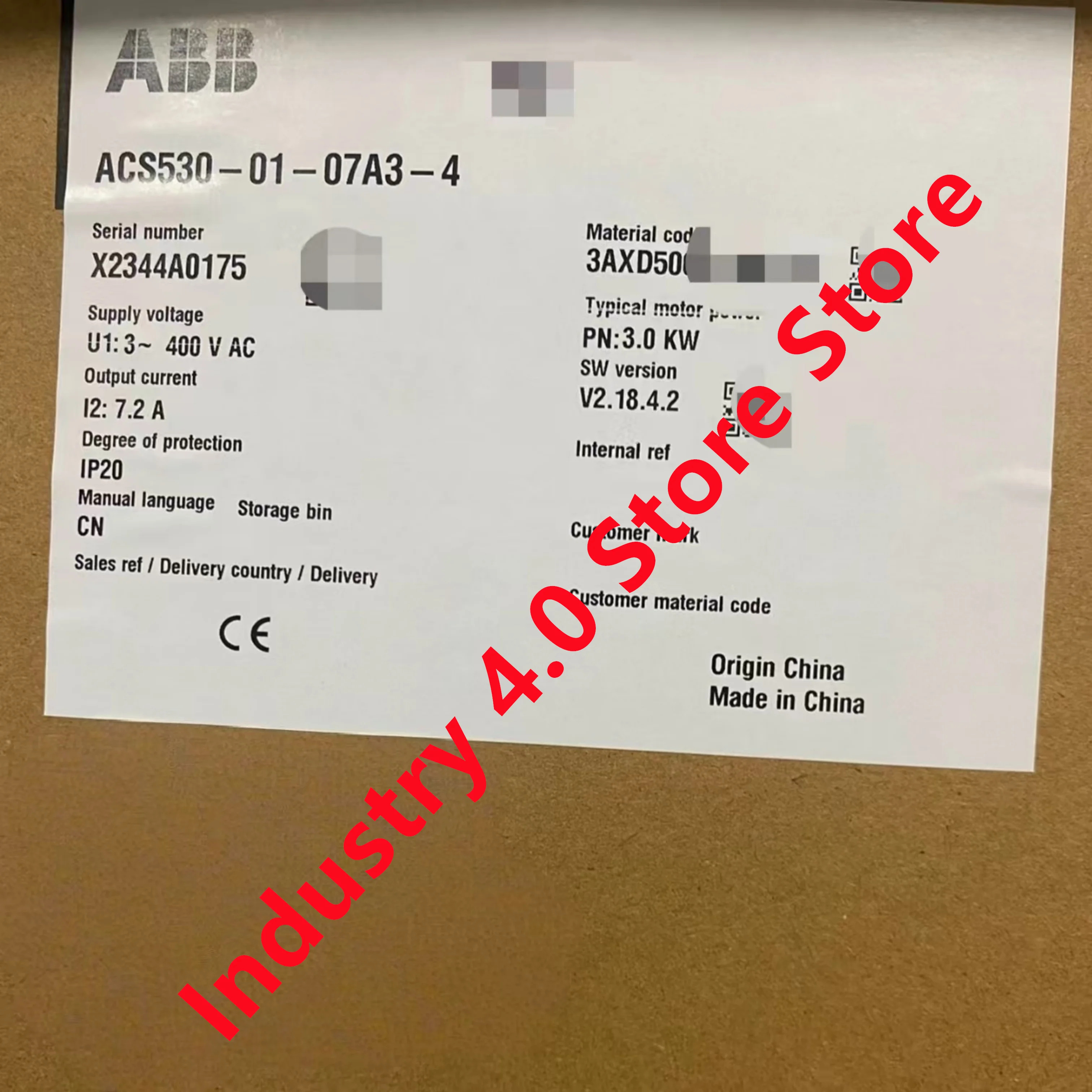 ACS530-01-05A7-4 ACS530-01-07A3-4 오리지널 신