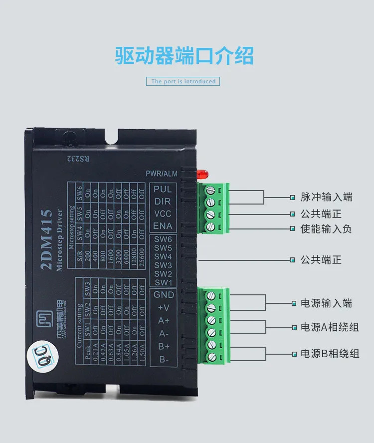 2 상 스텝퍼 모터 드라이버 2DM415 28 35/42 2M415 18-36VDC 교체 가능