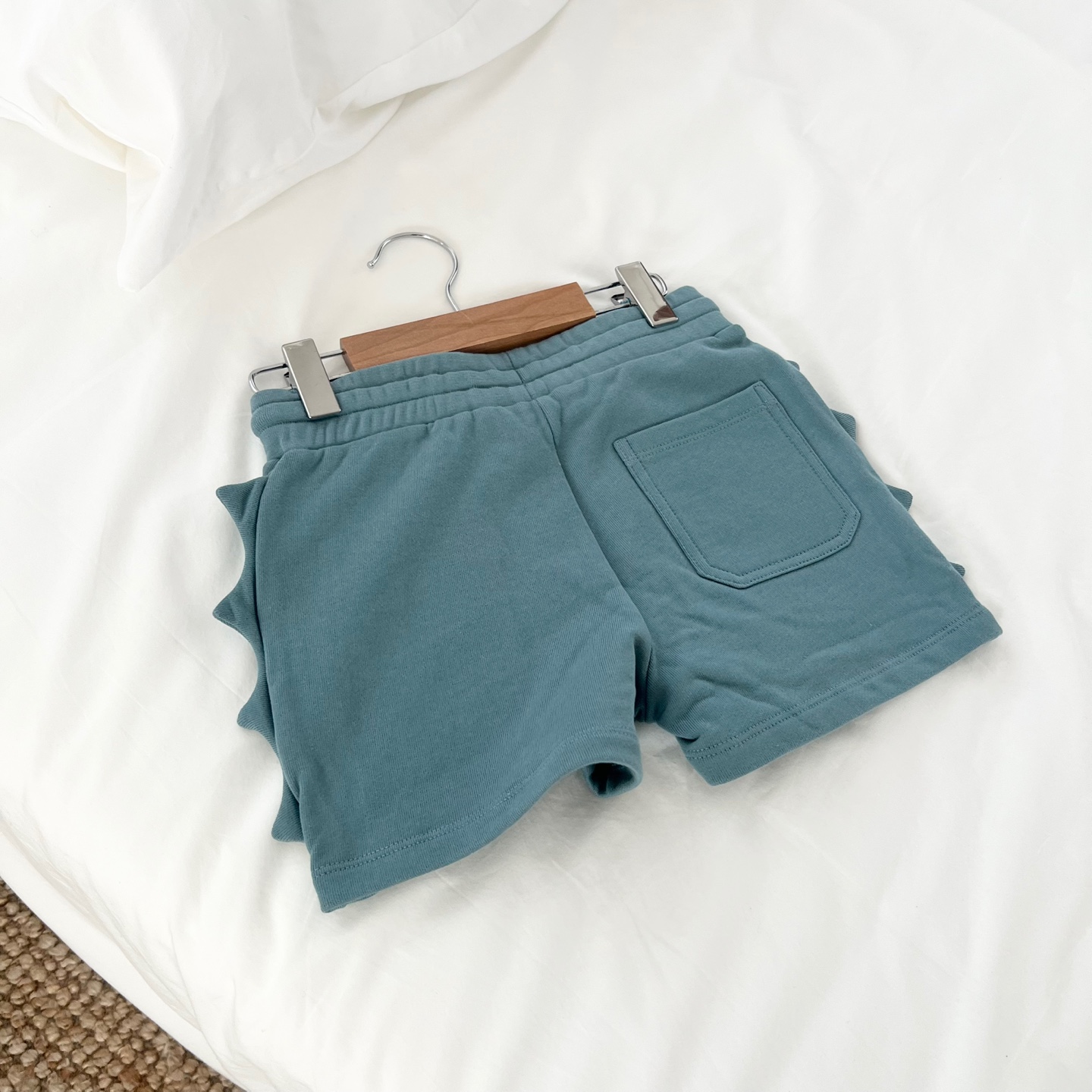 26SS 스텔라매카트니 키즈 스캘럽 트림 저지 쇼츠 반바지 블루 TY6P89Z3409642 - 상세 이미지 4