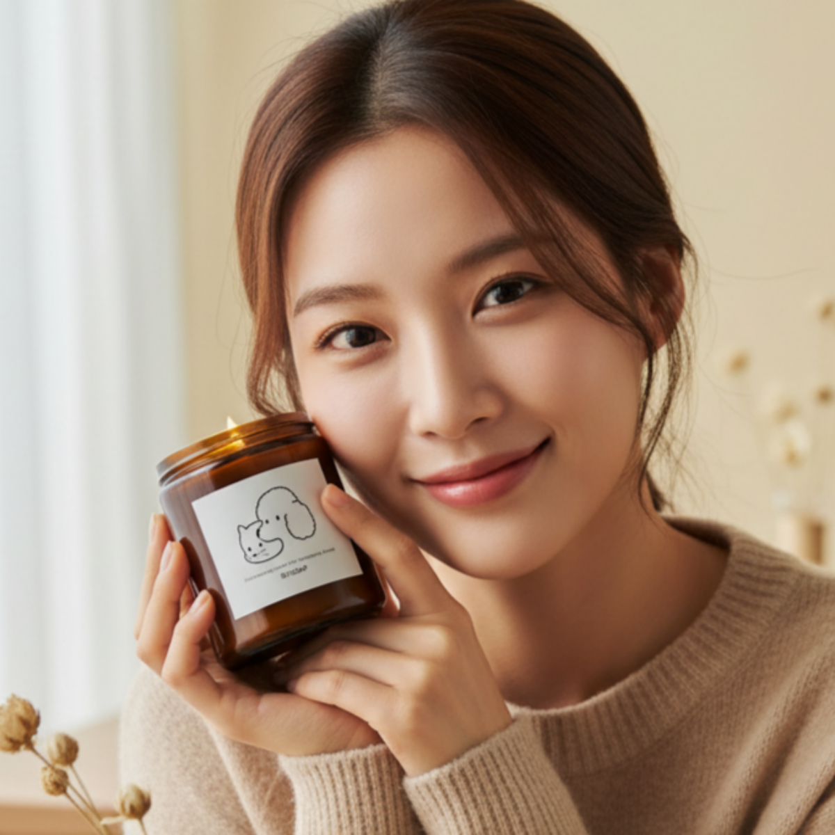 수솝 아로마 반려동물 강아지 향초 고양이캔들 소이 방향제 브라운240 카밍도그 - 상세 이미지 2