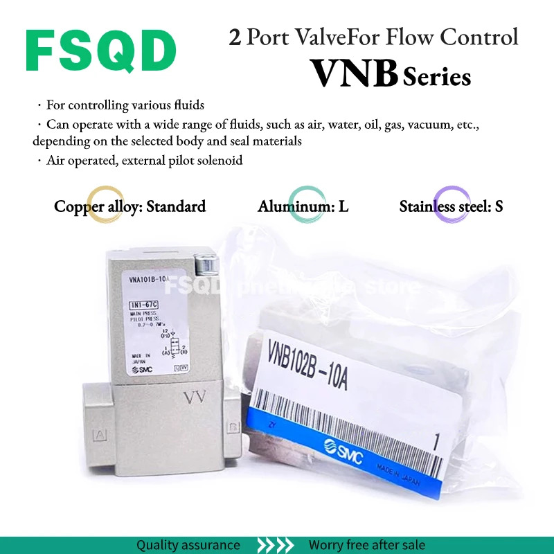 유량 제어 VNBSMC 타입 2 포트 밸브 VNA101A VNB102AL VNB102BL VNB103 VNB104 BL CL B C-6A-8A-10A-F6A F8A F10A