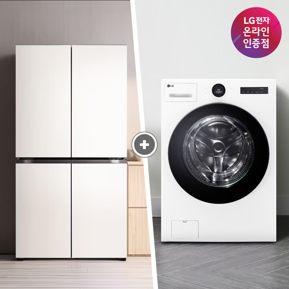 LG 디오스 오브제컬렉션 매직스페이스 냉장고 + LG 트롬 워시콤보 (T875MEE111 + FH25WA)