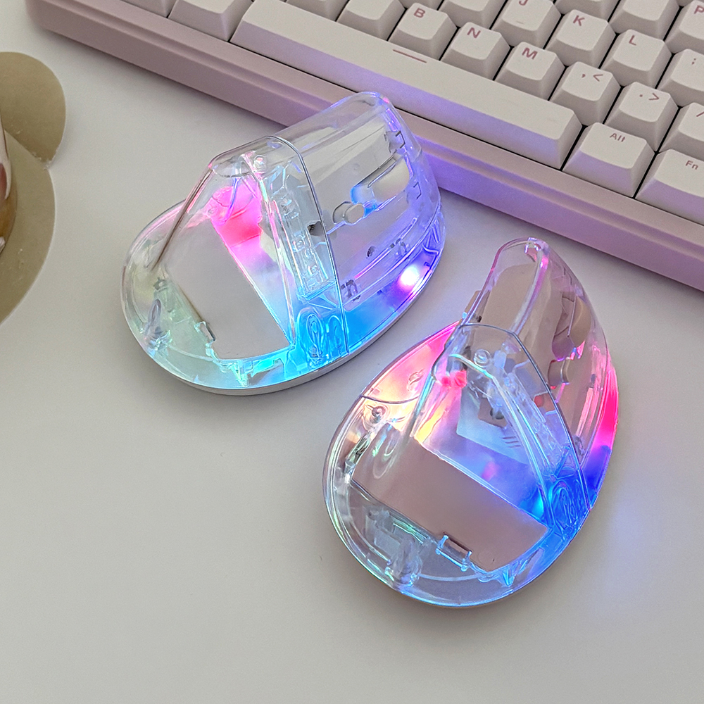 오브룸 버티컬 마우스 물방울 투명 무선 저소음 블루투스 인체공학 데스크테리어 상세 이미지 2