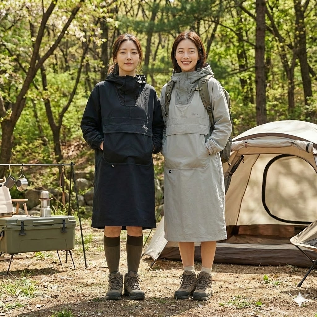 네파 여자 봄 아웃도어 아노락 캠퍼 방풍 캠퍼 캠핑 원피스 자켓 - 상세 이미지 4
