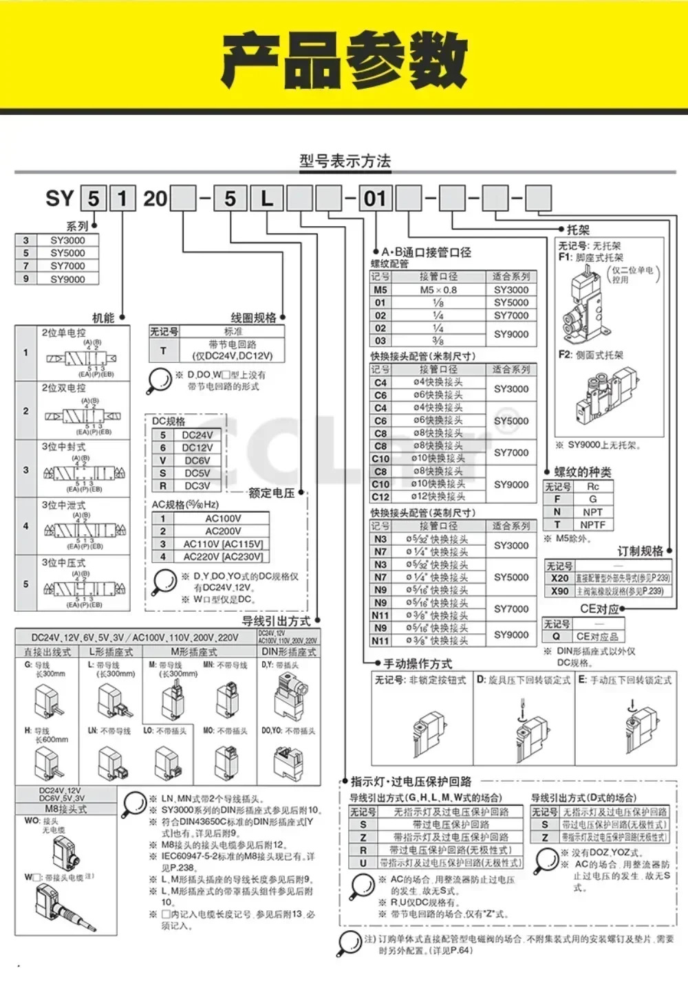 SY5120 투 포지션 5540 5 웨이 솔레노이드 밸브 SY5220 5320 5420 5520 5140 5240 5340