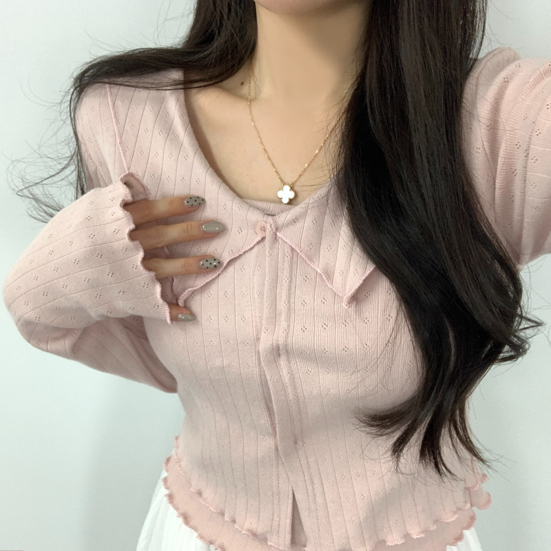 봄 나시가디건세트 카라가디건 물결 나시 이미지 6