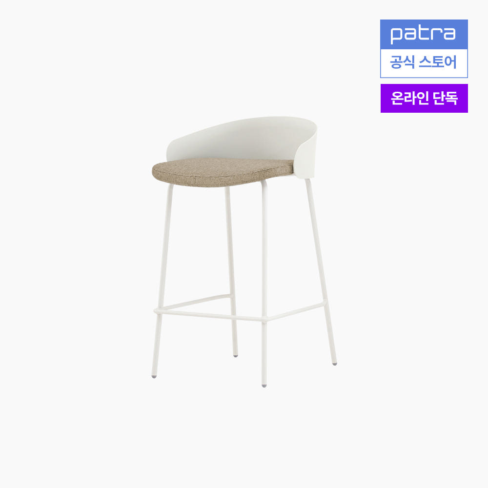 파트라 올라 바스툴 홈바 아일랜드 식탁 의자 SSOA65-60 크림화이트+레드(기본커버) 이미지 6