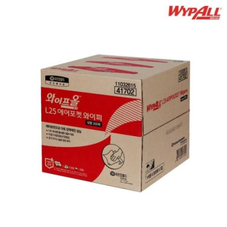 유한킴벌리 소모품 와이프올 에어포켓 산업용 와이퍼 대형 3겹 41702 (1카톤) L25 300매