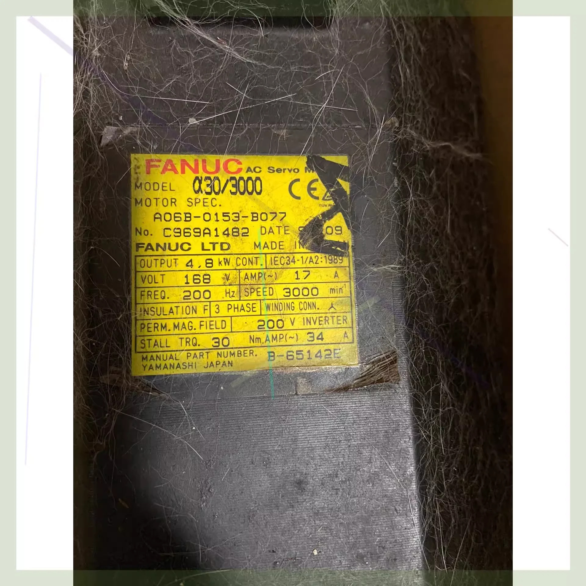 A06B-0153-B077 Fanuc 서보모터 Ok A06B 0153 B077 리퍼 완료