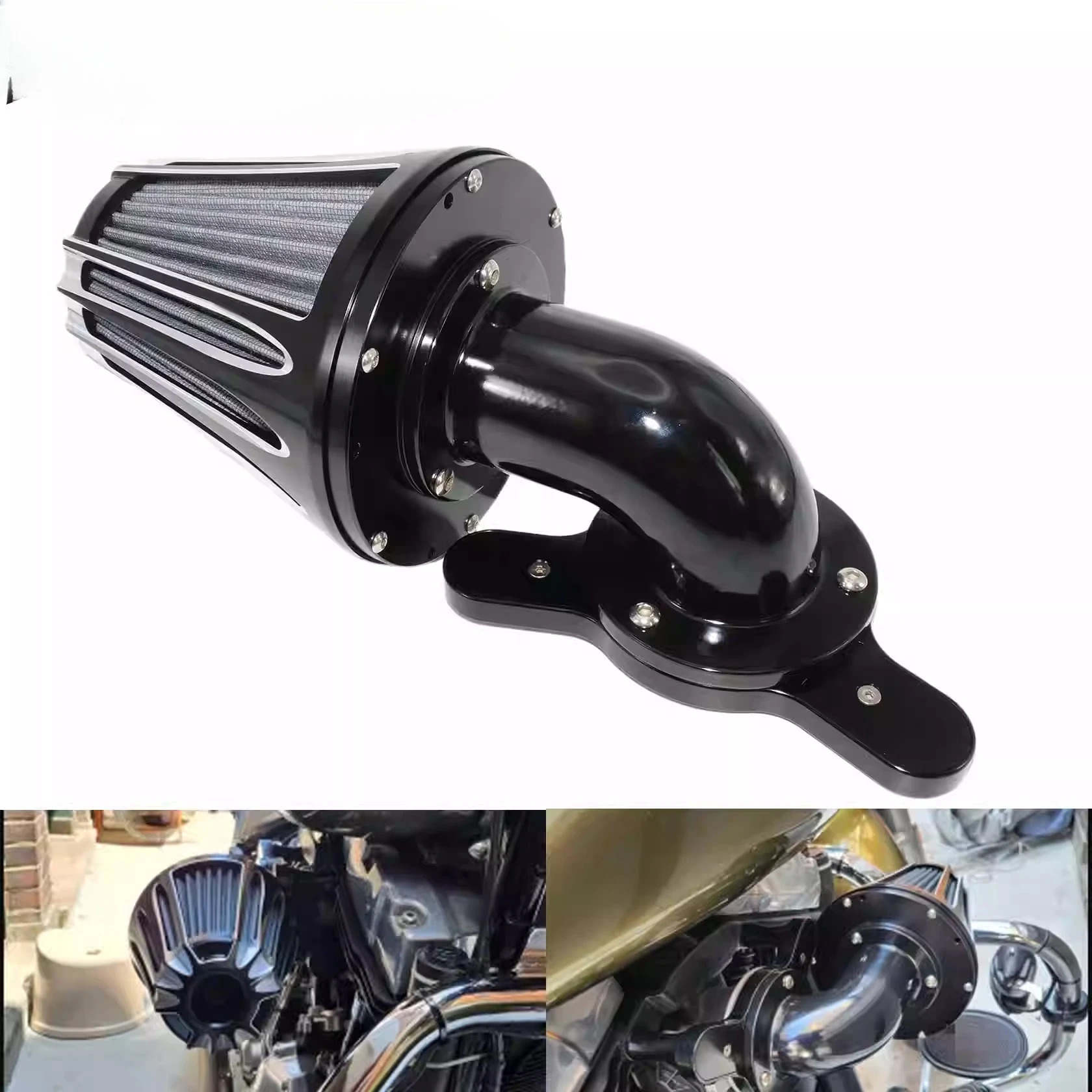 Harley Fat Boy Dana XL1200 883 소프트 테일 스트리트 글라이딩 수정된 버섯 헤드 에어 필터