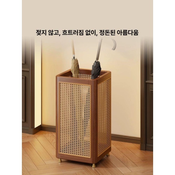 고급스러운 원목 우산꽂이 철제꽂이 월넛색 수입원목 월넛색 수입원목 - 상세 이미지 3
