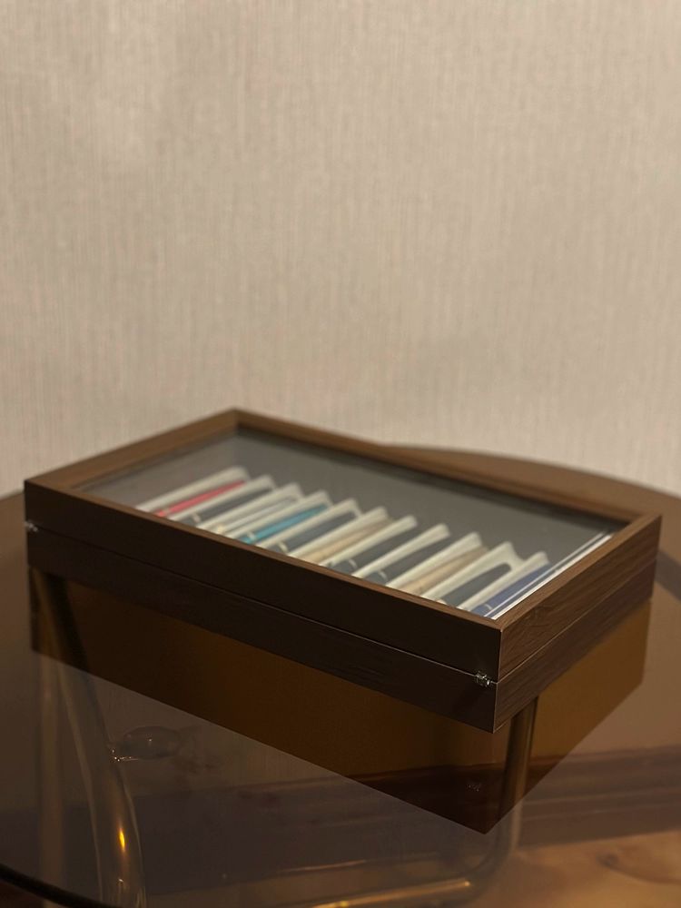 고급형 펜정리함 우드 원목 나무 필통 만년필보관함 상자 케이스 서랍장 월넛 고급 - 상세 이미지 4