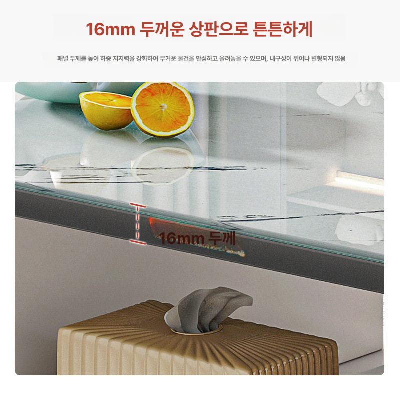거실테이블 소파 세라믹 사각 대형 포세린 실버 티테이블 100cm 웜화이트+화이트 텍스처 - 상세 이미지 4