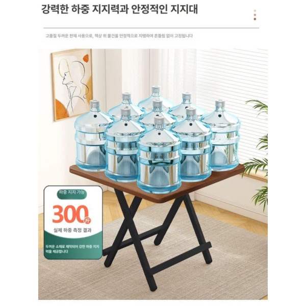 프리미엄 캠핑 롤 테이블 접이식 경량테이블 나무무늬 80x80x73 깊은 나무무늬 60x60x54 C - 상세 이미지 3