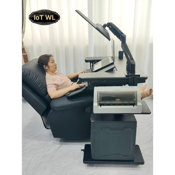 프리미엄 전동 높이조절 스탠딩 전동책상 사무용책상 책상-단일 팔 A 전동 소파-내구성-블랙 - 상세 이미지 5