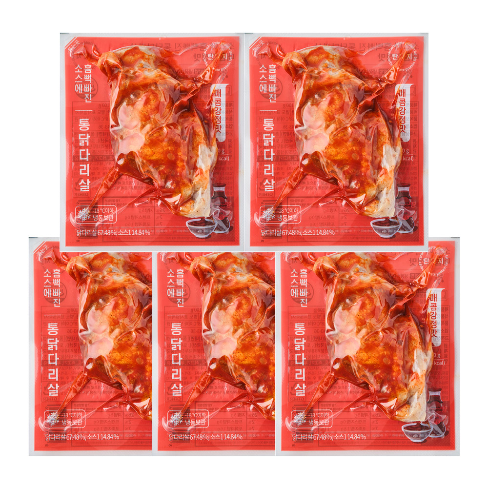 [탄단지] 소스 흠뻑빠진 통 닭다리살 매콤강정맛, 100g, 5개 - 상품 이미지