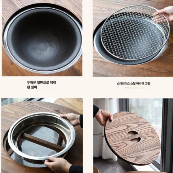프리미엄 엘름 우드 접이식 야외 카페 대형 차탁 전기세라믹레인지 차탁 - 상세 이미지 3