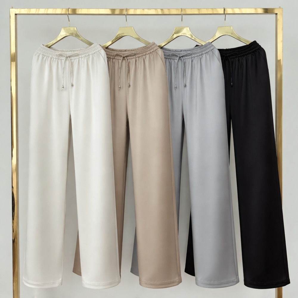 실크바지 하이웨스트슬랙스 새틴바지 이미지 2