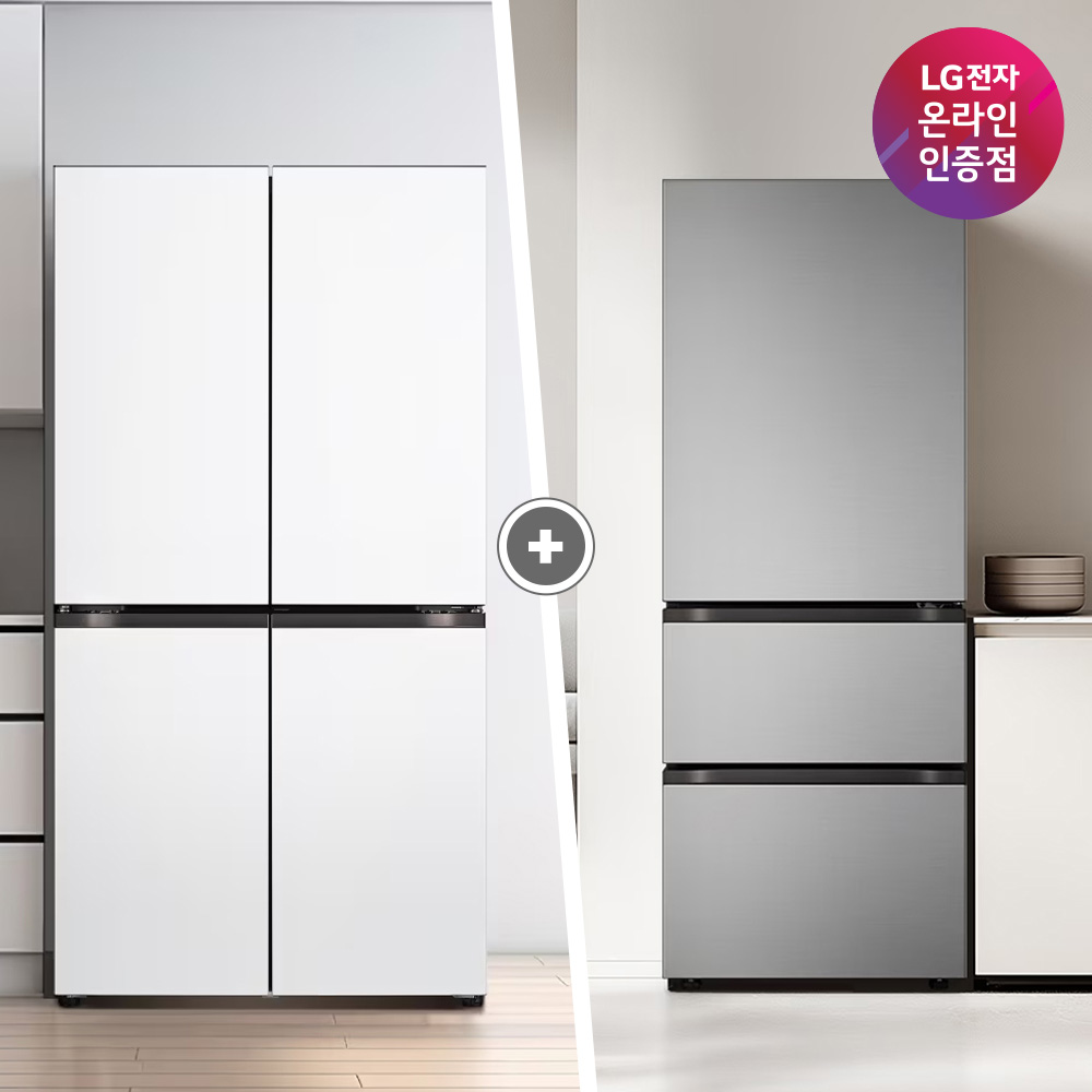 LG 디오스 오브제컬렉션 매직스페이스 냉장고 + LG 디오스 김치톡톡 (T875MHH111 + Z330MPSF11)