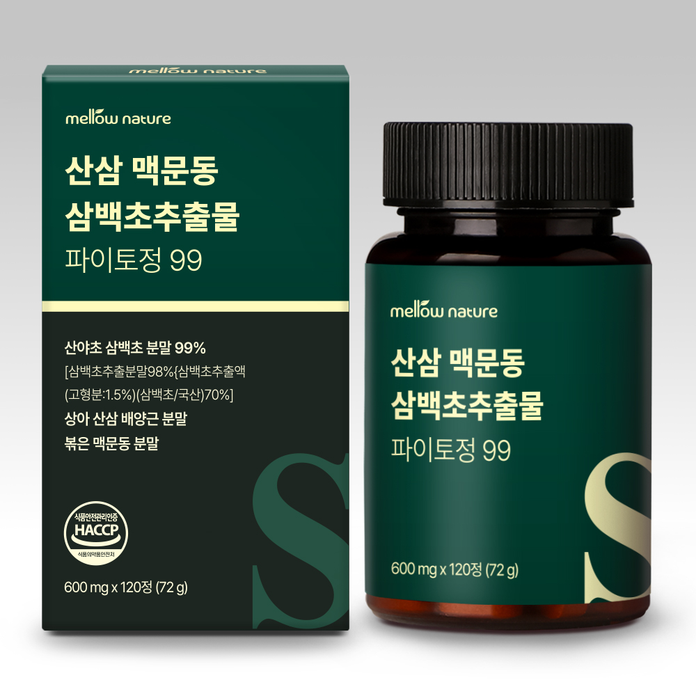 멜로우네이쳐 산삼 맥문동 삼백초추출물 파이토정 99 120정, 1개 - 상품 이미지
